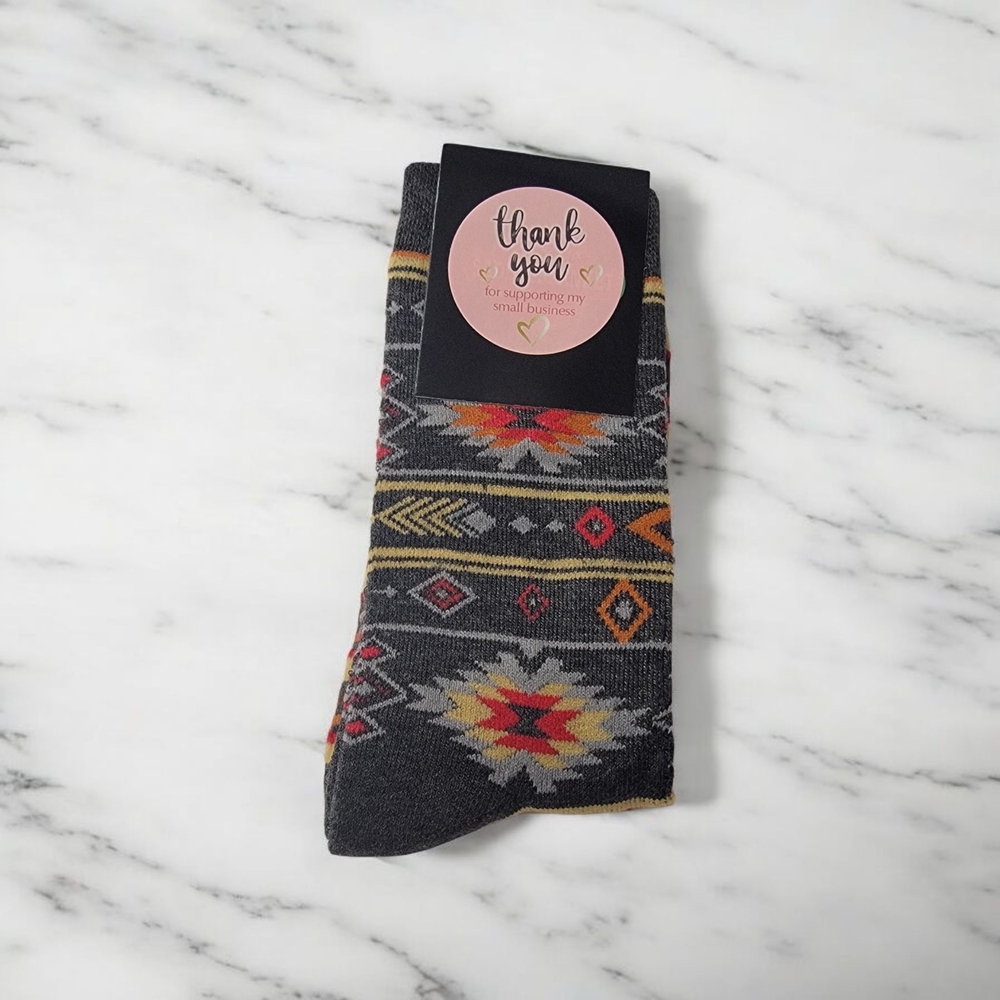 Patterned Gray Socks